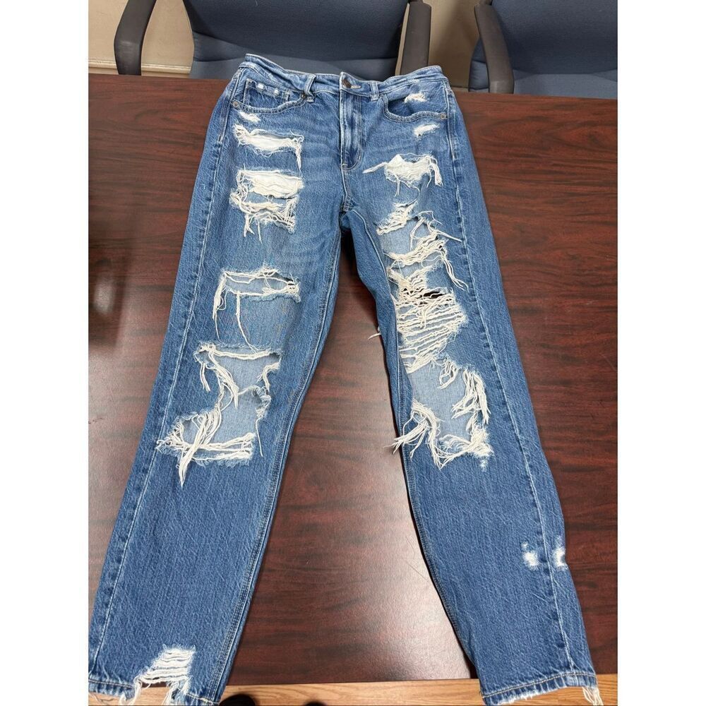 American Eagle Comfort Stretch Waistband Distressed Mom Jeans Size 6